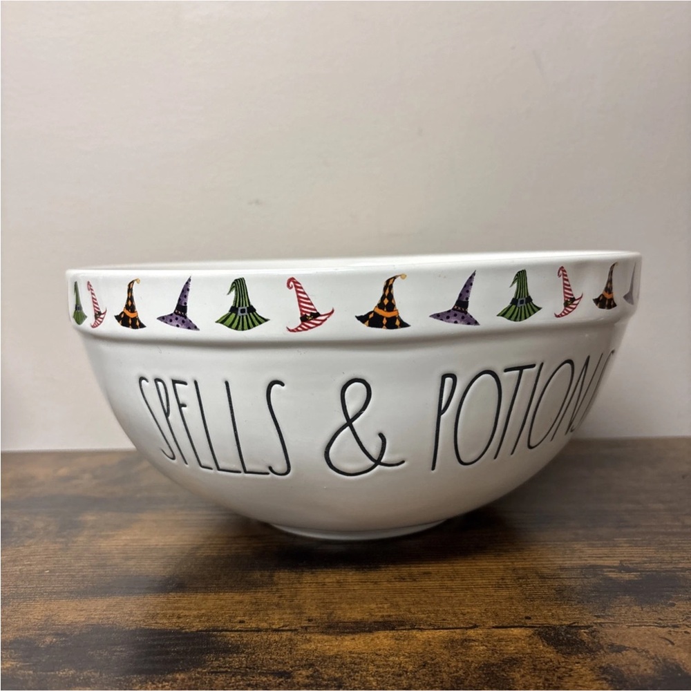 Rae Dunn Spells & Potions Witch Hat Large Halloween Mixing Bowl